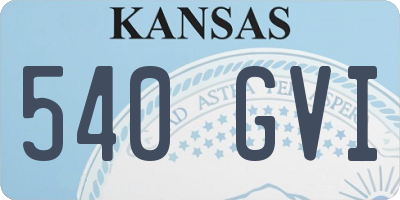KS license plate 540GVI
