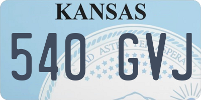KS license plate 540GVJ