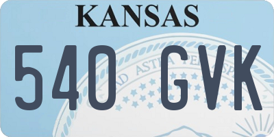 KS license plate 540GVK