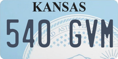 KS license plate 540GVM