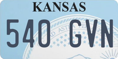 KS license plate 540GVN