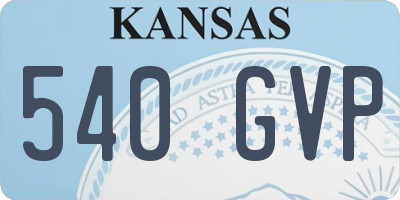 KS license plate 540GVP