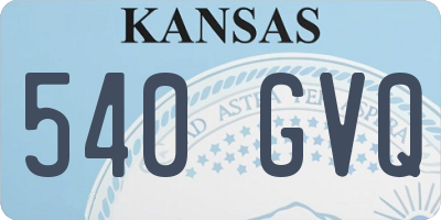 KS license plate 540GVQ