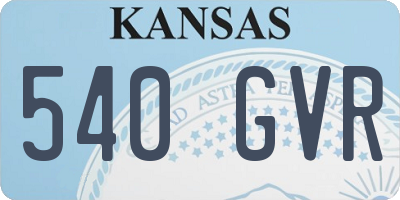 KS license plate 540GVR