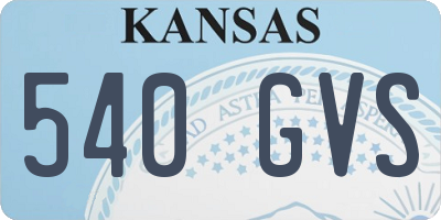 KS license plate 540GVS