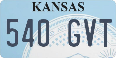 KS license plate 540GVT