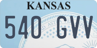KS license plate 540GVV