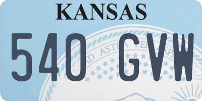 KS license plate 540GVW