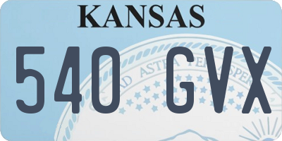 KS license plate 540GVX
