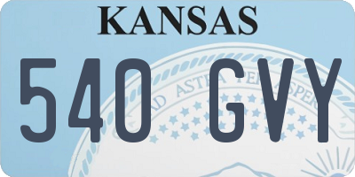 KS license plate 540GVY