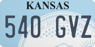 KS license plate 540GVZ