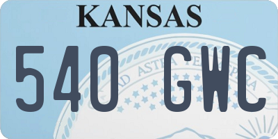 KS license plate 540GWC