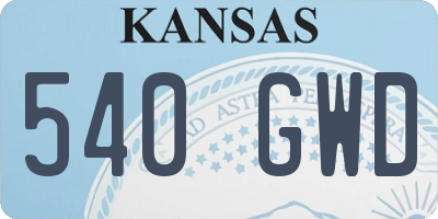 KS license plate 540GWD