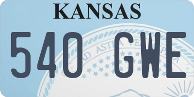 KS license plate 540GWE