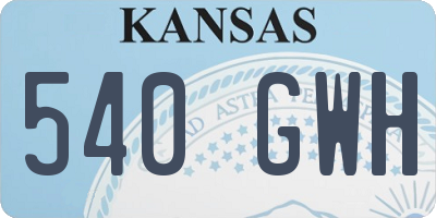 KS license plate 540GWH