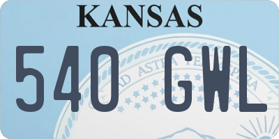 KS license plate 540GWL