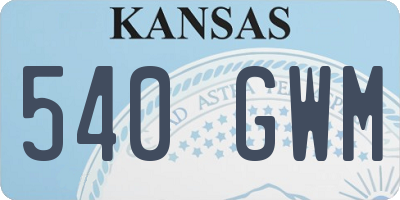 KS license plate 540GWM
