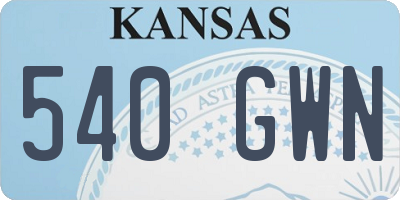 KS license plate 540GWN