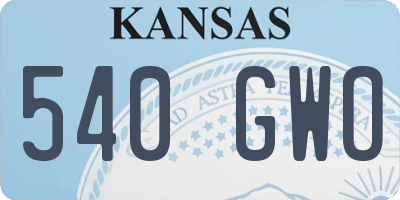 KS license plate 540GWO