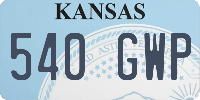 KS license plate 540GWP
