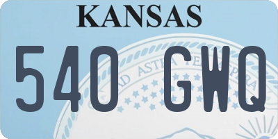 KS license plate 540GWQ