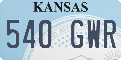 KS license plate 540GWR