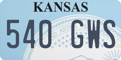 KS license plate 540GWS