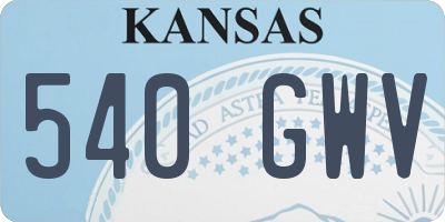 KS license plate 540GWV