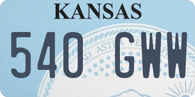 KS license plate 540GWW