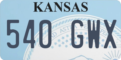 KS license plate 540GWX