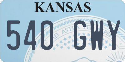 KS license plate 540GWY