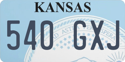 KS license plate 540GXJ