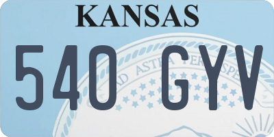 KS license plate 540GYV