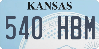 KS license plate 540HBM