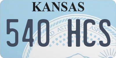 KS license plate 540HCS