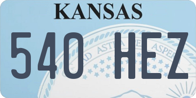 KS license plate 540HEZ