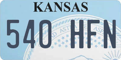 KS license plate 540HFN