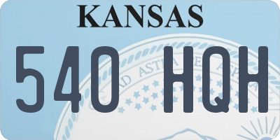 KS license plate 540HQH