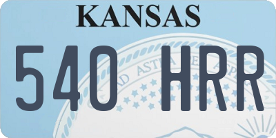 KS license plate 540HRR