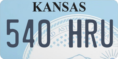 KS license plate 540HRU
