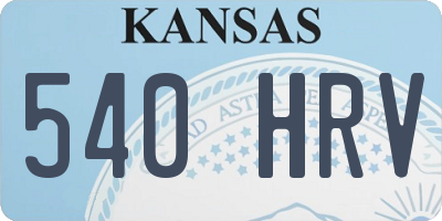 KS license plate 540HRV
