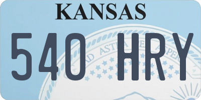 KS license plate 540HRY