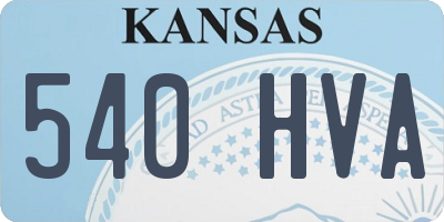 KS license plate 540HVA