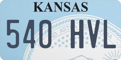 KS license plate 540HVL
