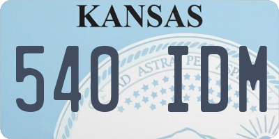 KS license plate 540IDM