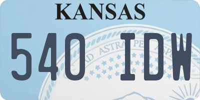 KS license plate 540IDW