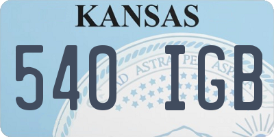 KS license plate 540IGB