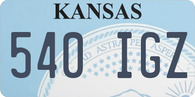 KS license plate 540IGZ