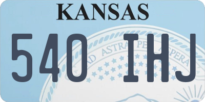 KS license plate 540IHJ