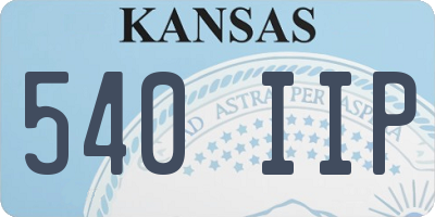 KS license plate 540IIP